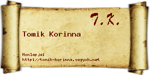 Tomik Korinna névjegykártya